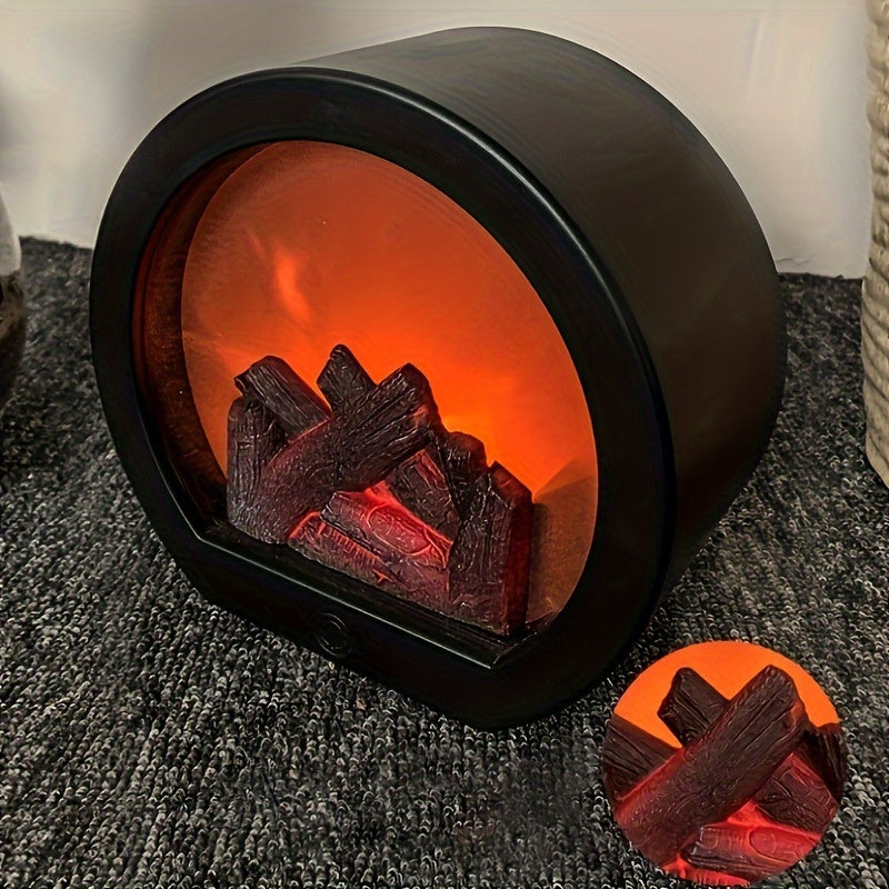 Brehn | Gemütliche rechteckige Kaminlaterne Ofenlampe - Realistische Simulationsflammenlichter