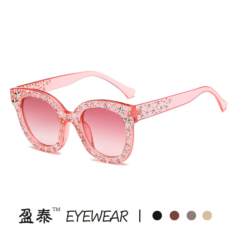 Damen extravagante Cat-Eye Sonnenbrille mit funkelnden Strassverzierungen Brehn