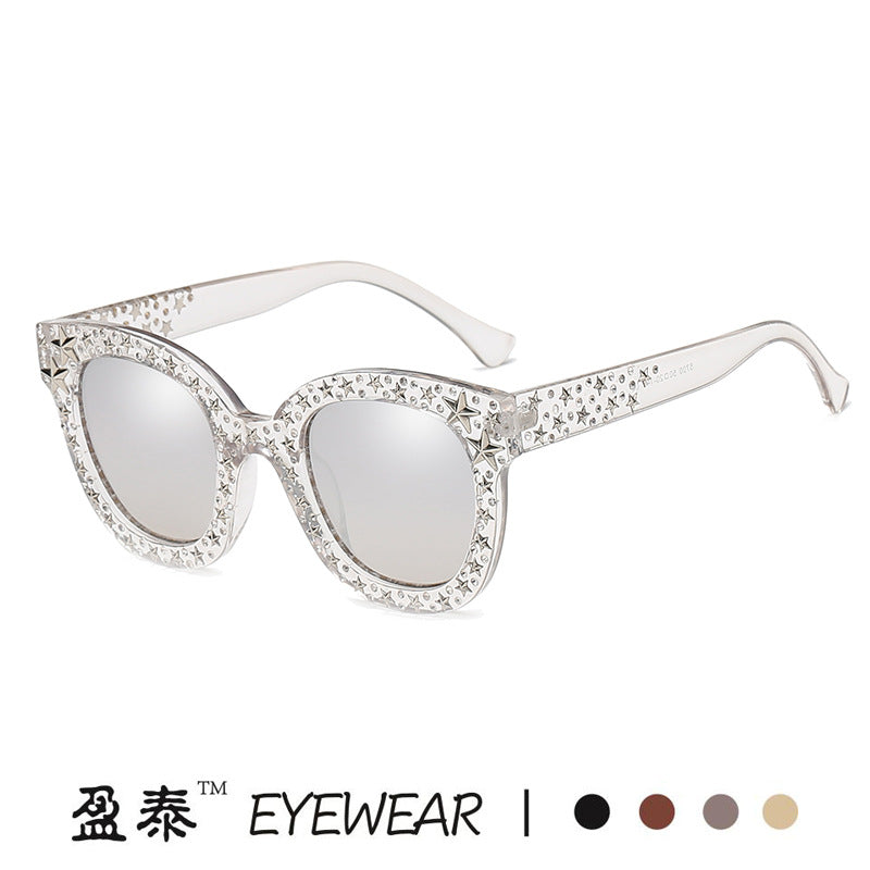 Damen extravagante Cat-Eye Sonnenbrille mit funkelnden Strassverzierungen Brehn