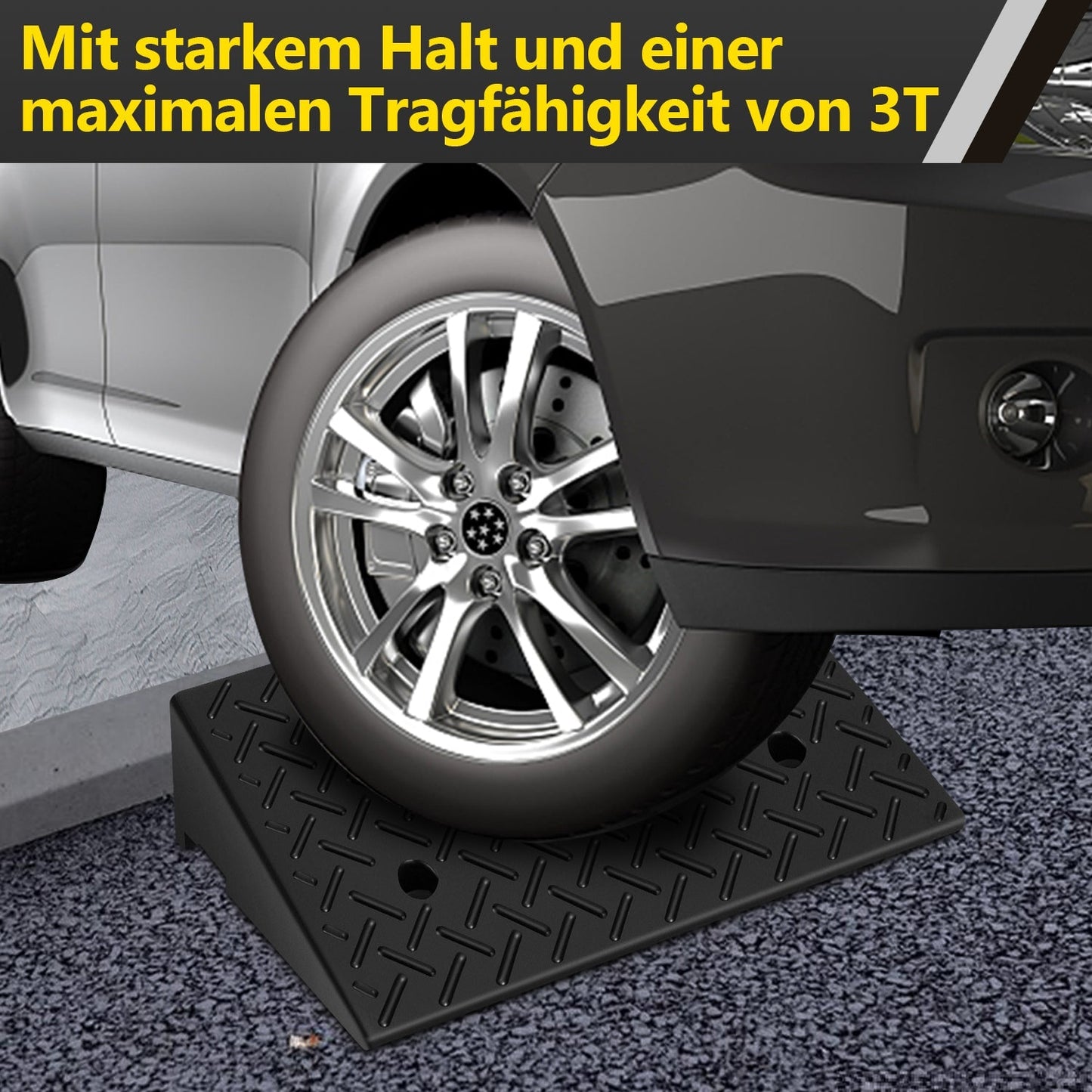 2er Pack Bordsteinrampe Gummi Auffahrrampe 3T | Brehn