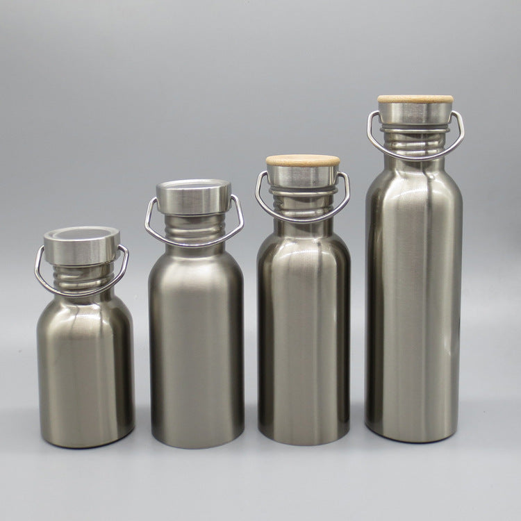 Damen Premium Edelstahl Wasserflasche mit Bambusverschluss Brehn