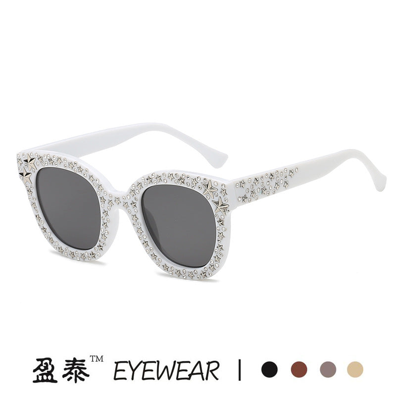 Damen extravagante Cat-Eye Sonnenbrille mit funkelnden Strassverzierungen Brehn