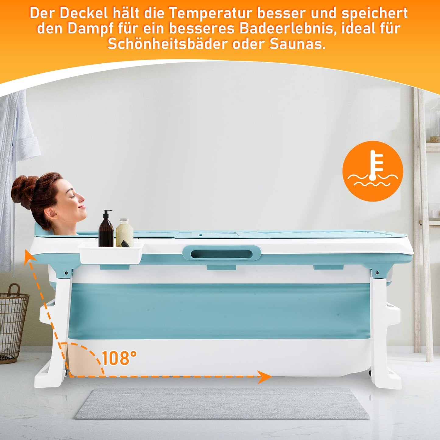Faltbare Badewanne mit Abdeckung | Brehn
