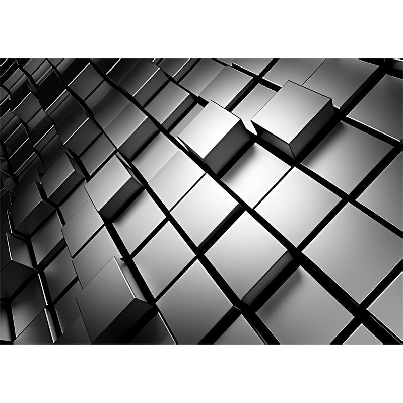 Brehn | Ganze Foto Stil Tapete mit 3D-Effekt Hexagon in Dunkler Farbe für Wohnzimmer, Maßgeschneidert