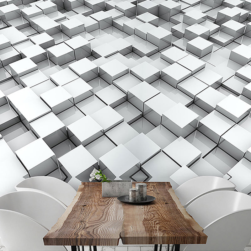 Brehn | Ganze Foto Stil Tapete mit 3D-Effekt Hexagon in Dunkler Farbe für Wohnzimmer, Maßgeschneidert