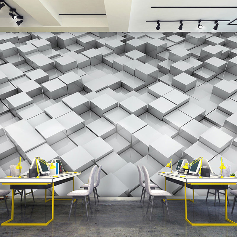Brehn | Ganze Foto Stil Tapete mit 3D-Effekt Hexagon in Dunkler Farbe für Wohnzimmer, Maßgeschneidert
