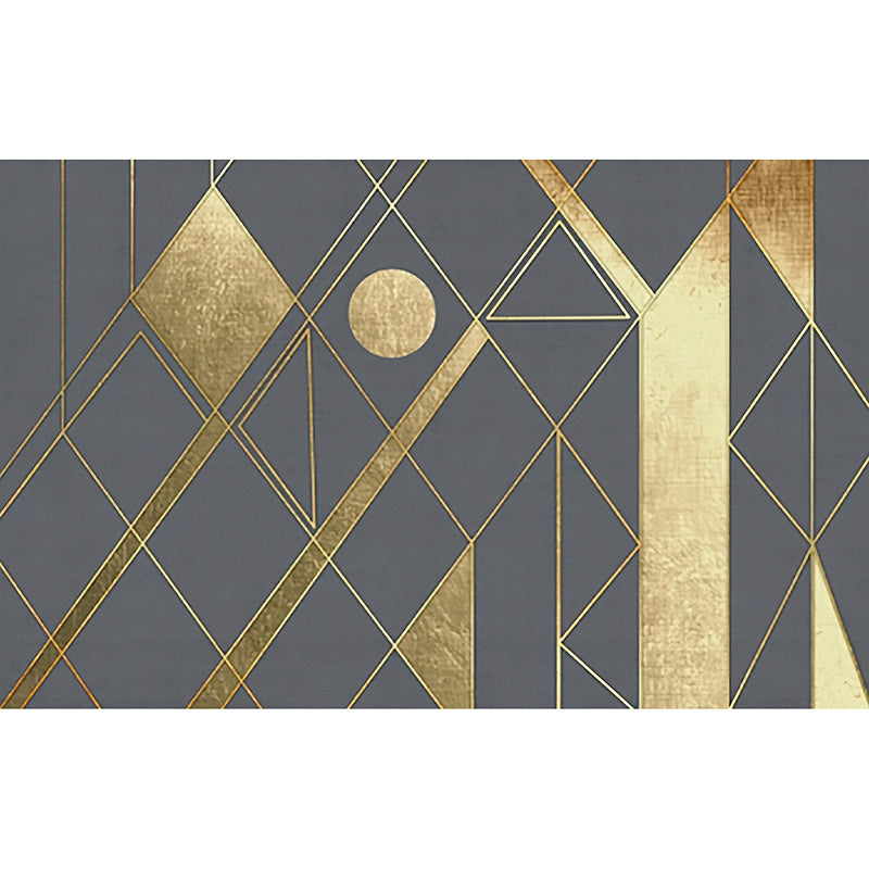 Brehn | Grote Scandinavische Muurschildering Wallpaper Goud en Grijs Geometrieën Wanddecoratie, Op Maat Gemaakt