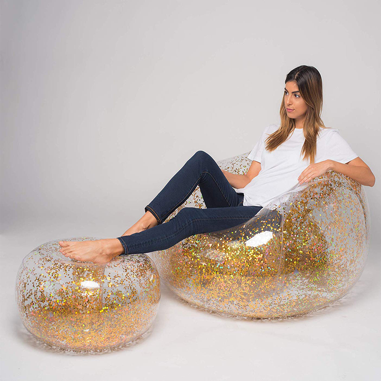 Unisex Aufblasbare Sitzecke mit Glitzer Brehn