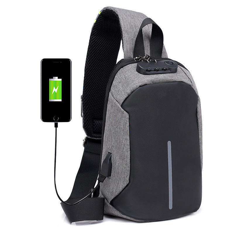 Diebstahlsichere Sling-Umhängetasche mit USB-Ladeanschluss Brehn