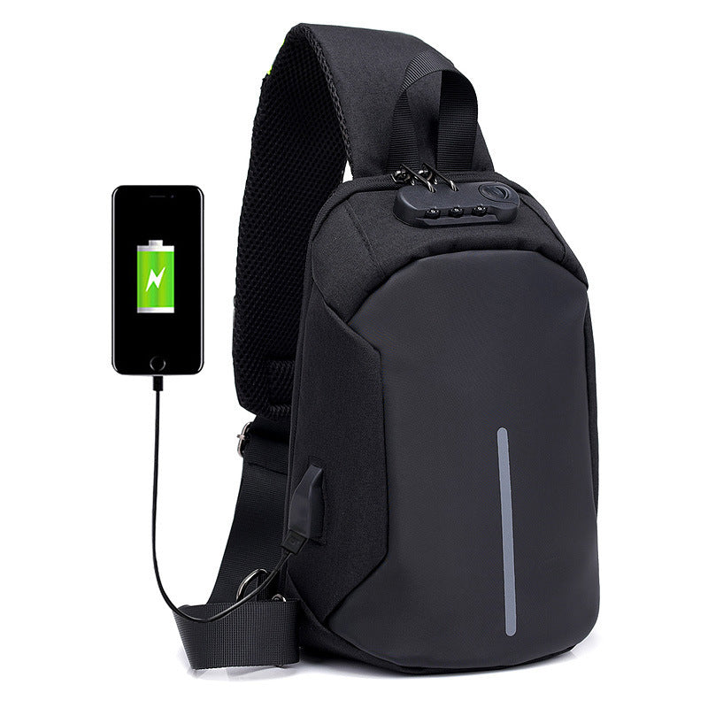 Diebstahlsichere Sling-Umhängetasche mit USB-Ladeanschluss Brehn