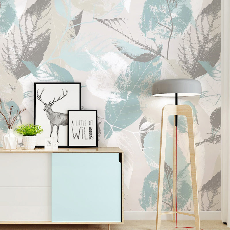Brehn | Tropical Leaf Texture Wallpaper for Living Room Scandinavian Wall Art, Custom Made