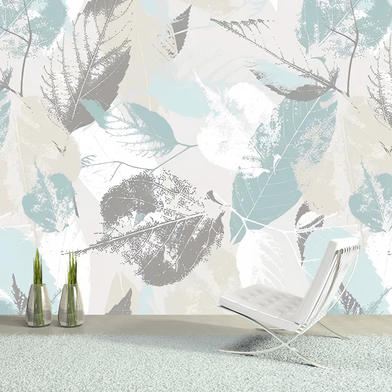 Brehn | Tropical Leaf Texture Wallpaper for Living Room Scandinavian Wall Art, Custom Made