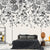 Brehn | Verworrene Wein Mural Tapete in Schwarz, Minimalistische Wandverkleidung für Dekor