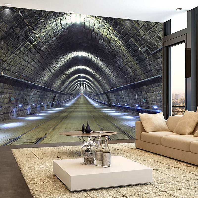 Brehn | Decoratieve Ondergrondse Tunnel Muurdecoratie Non-Woven Materiaal Wandbekleding voor Vergaderruimte