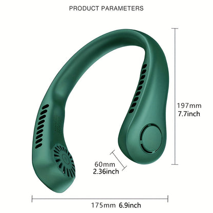 1pc Tragbarer Nackenventilator Elektrischer Drahtloser Ventilator Wiederaufladbarer USB Mini Ventilator Blattloser Persönlicher Ventilator Hängender Nacken Kühler Für Outdoor-Sportarten | Brehn