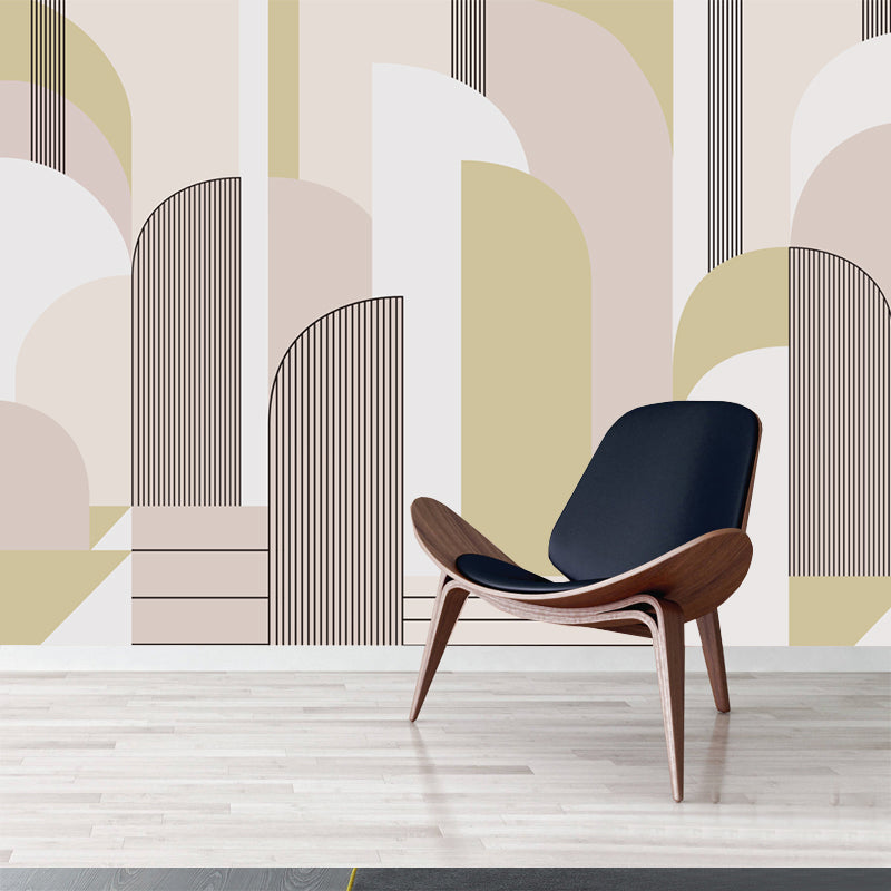 Brehn | Illustratie Geometrieën Wandtapijt Decal Extra Groot Wandkunst voor Woonkamer, Op Maat Gemaakt