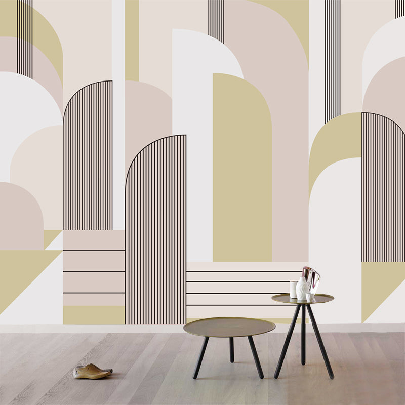 Brehn | Illustratie Geometrieën Wandtapijt Decal Extra Groot Wandkunst voor Woonkamer, Op Maat Gemaakt