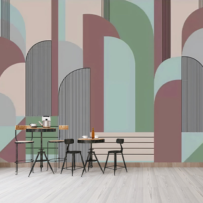 Brehn | Illustratie Geometrieën Wandtapijt Decal Extra Groot Wandkunst voor Woonkamer, Op Maat Gemaakt