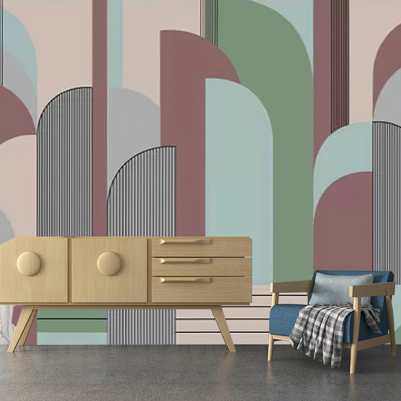 Brehn | Illustratie Geometrieën Wandtapijt Decal Extra Groot Wandkunst voor Woonkamer, Op Maat Gemaakt