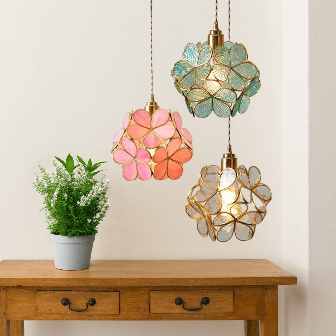 Brehn | Moderne Blumenform Glas LED Pendelleuchte