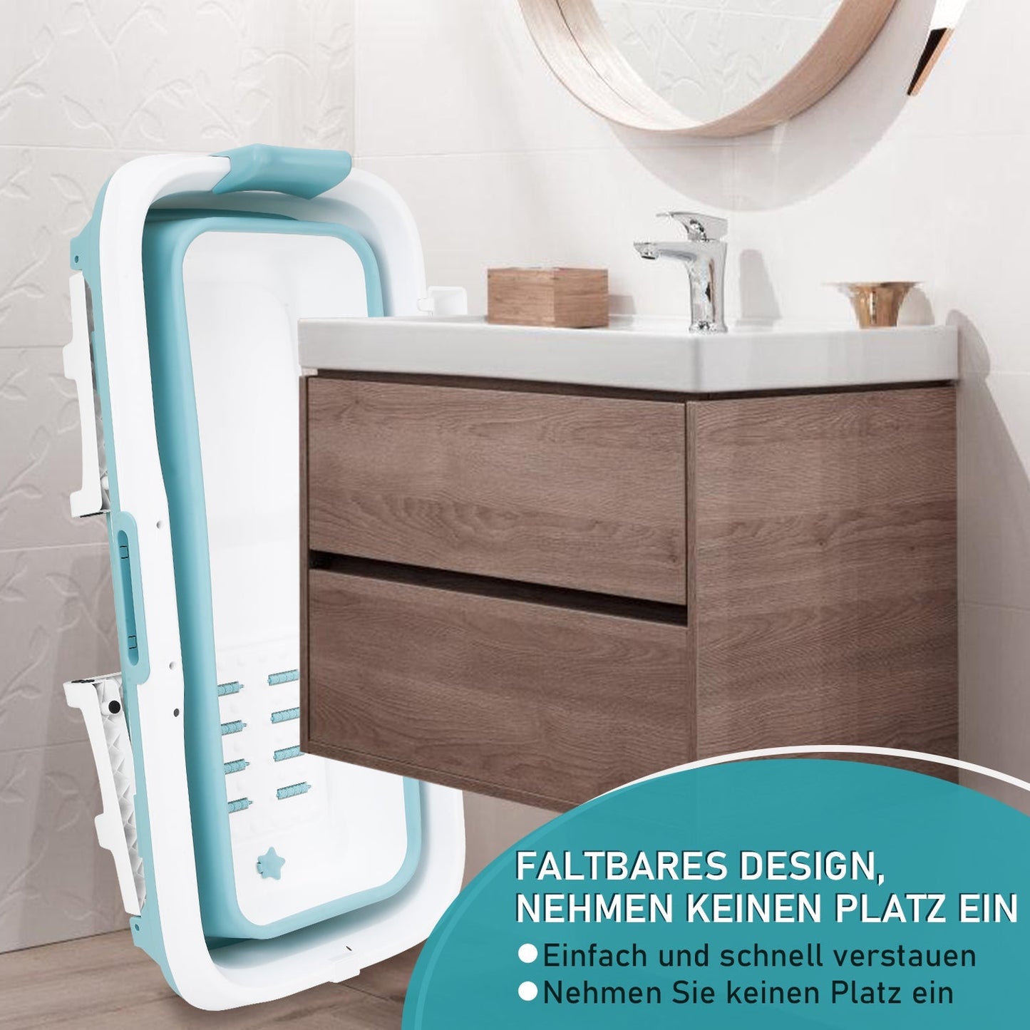 Faltbare Badewanne mit Abdeckung | Brehn