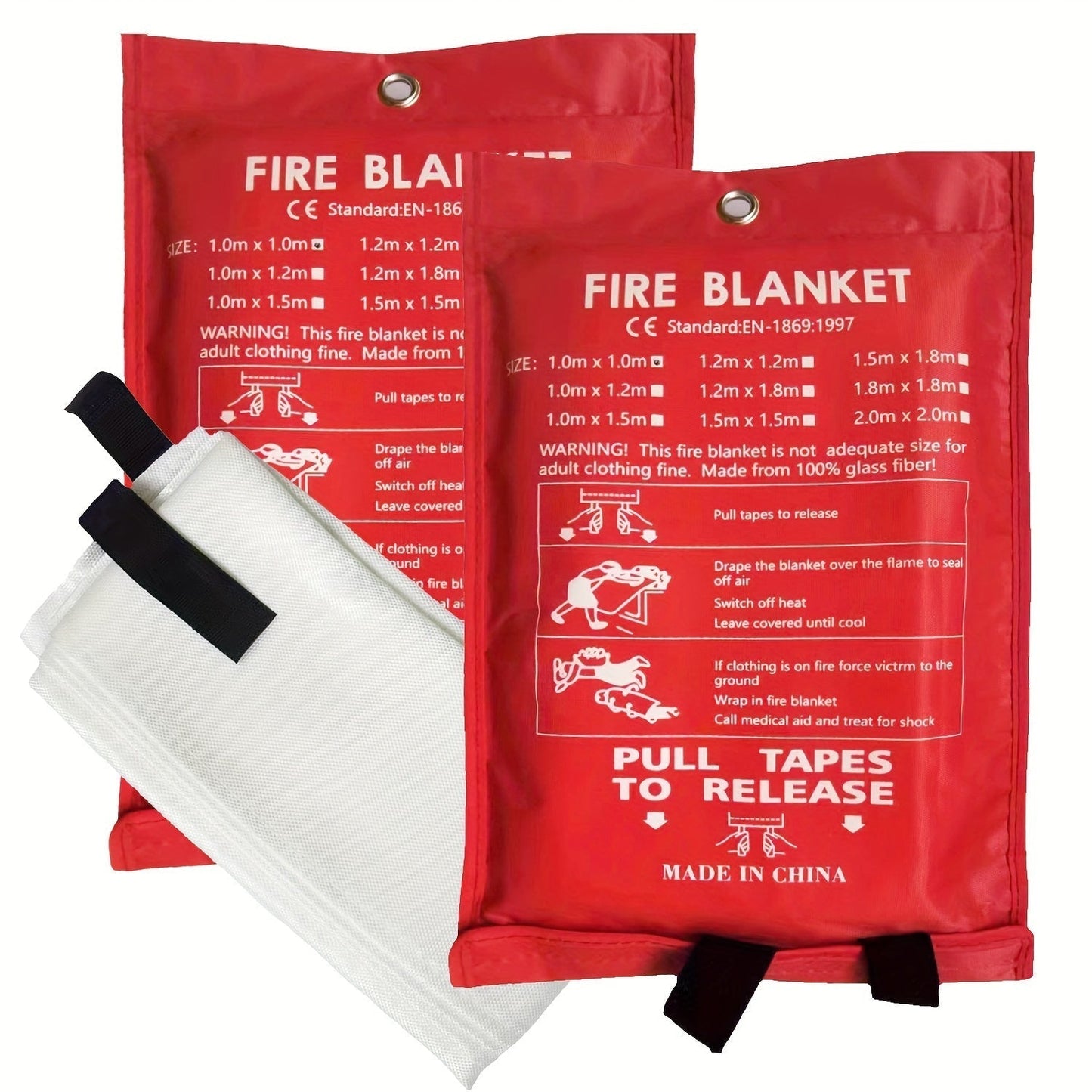 Feuerfestes Fiberglas-Feuerdecke – Kompakte Sicherheitsdecke für Zuhause, Küche und Auto | Brehn