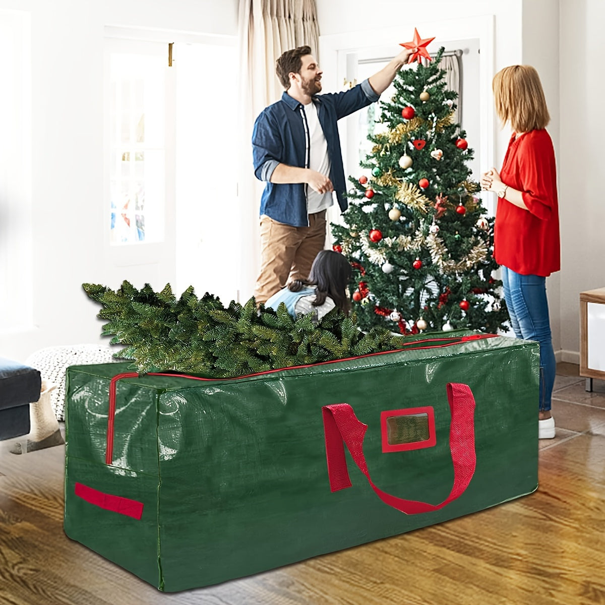 Große Aufbewahrungstasche für künstliche Weihnachtsbäume – wasserdicht und strapazierfähig, Modell TreeTote aus Polyester