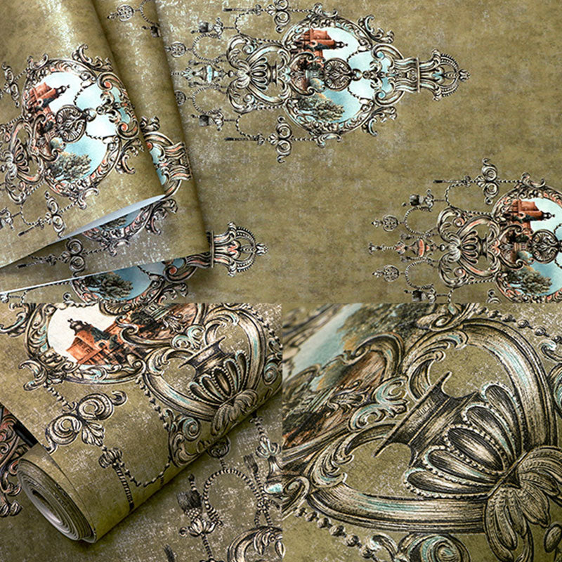 Brehn | Weichfarbe Damask-Muster Tapete fleckenbeständige Wandverkleidung für Schlafzimmerdekoration