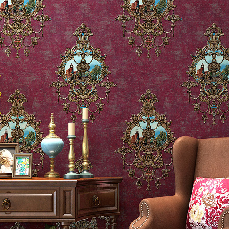 Brehn | Weichfarbe Damask-Muster Tapete fleckenbeständige Wandverkleidung für Schlafzimmerdekoration
