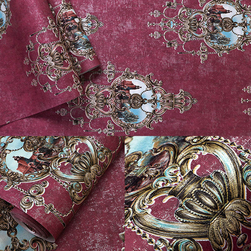 Brehn | Weichfarbe Damask-Muster Tapete fleckenbeständige Wandverkleidung für Schlafzimmerdekoration