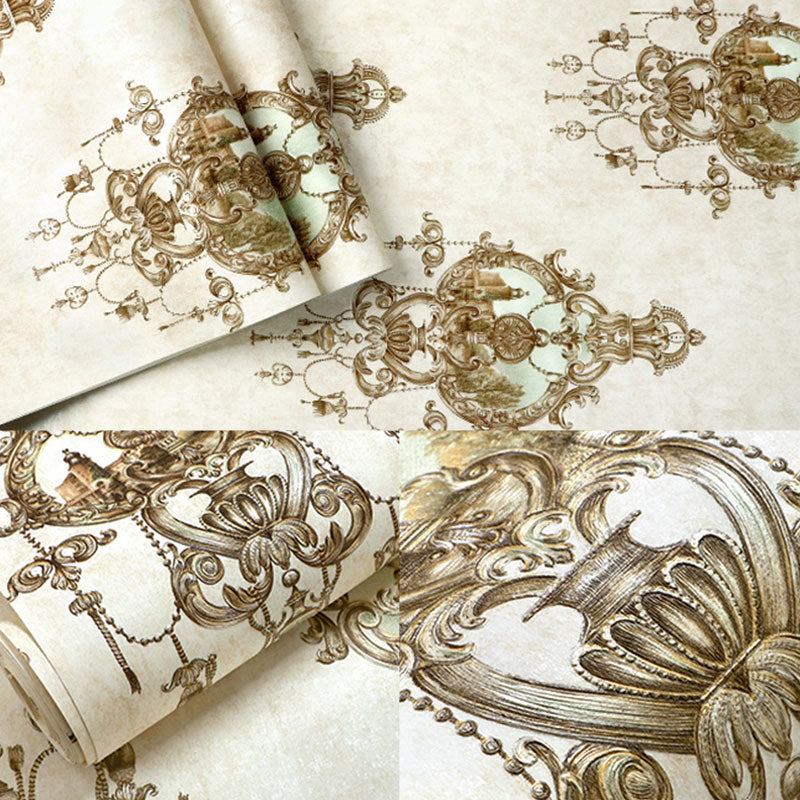 Brehn | Weichfarbe Damask-Muster Tapete fleckenbeständige Wandverkleidung für Schlafzimmerdekoration
