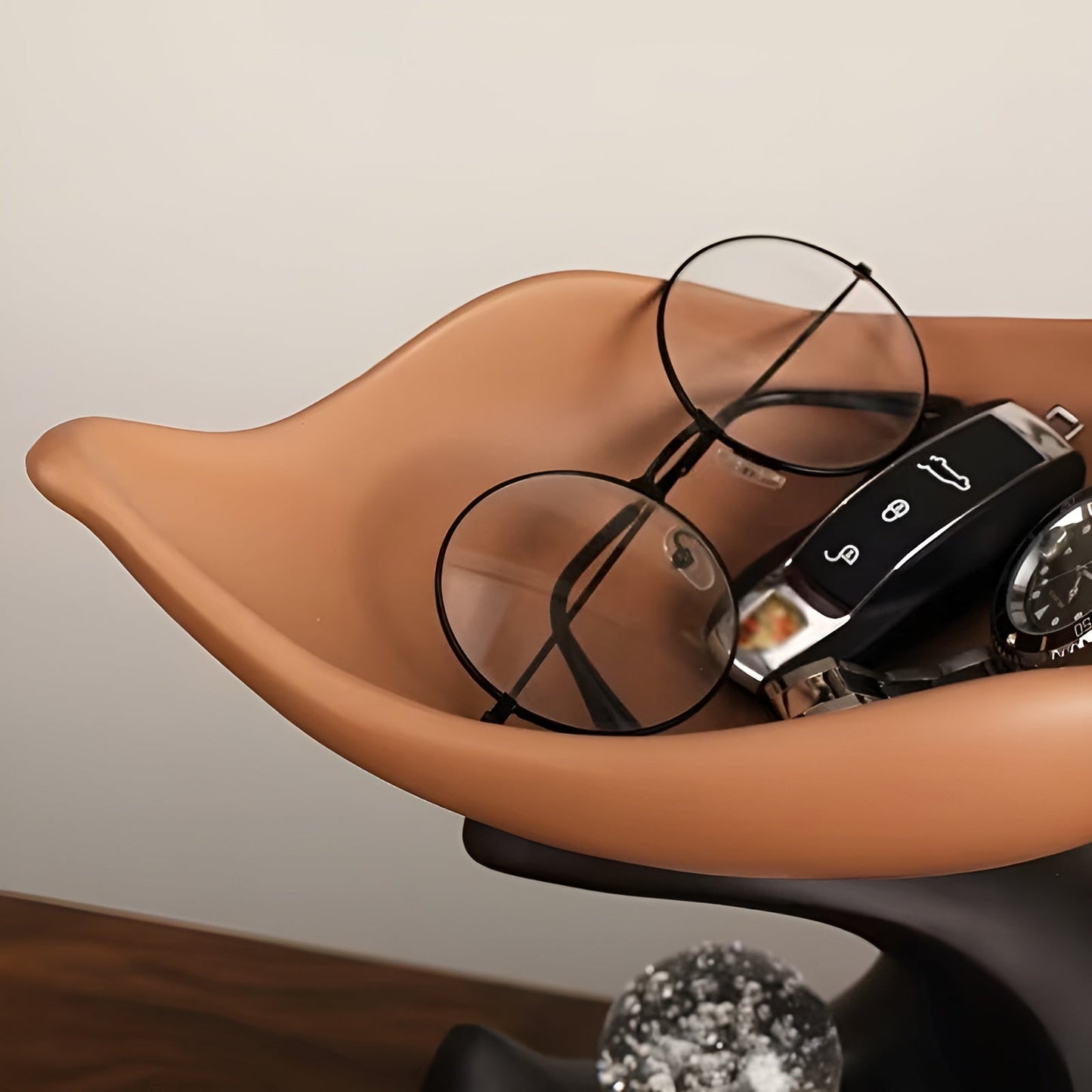 Organizer-Tablett aus Kunstharz – Modernes Wellendesign | Stilvolle Aufbewahrung für Schlüssel, Brille und Schmuck