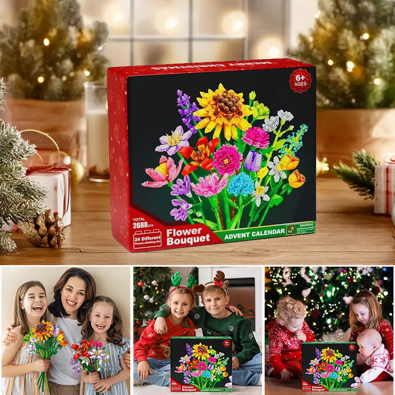 Brehn | Blumenstrauß Bauklötze Weihnachts Adventskalender Set - Weihnachtsgeschenk