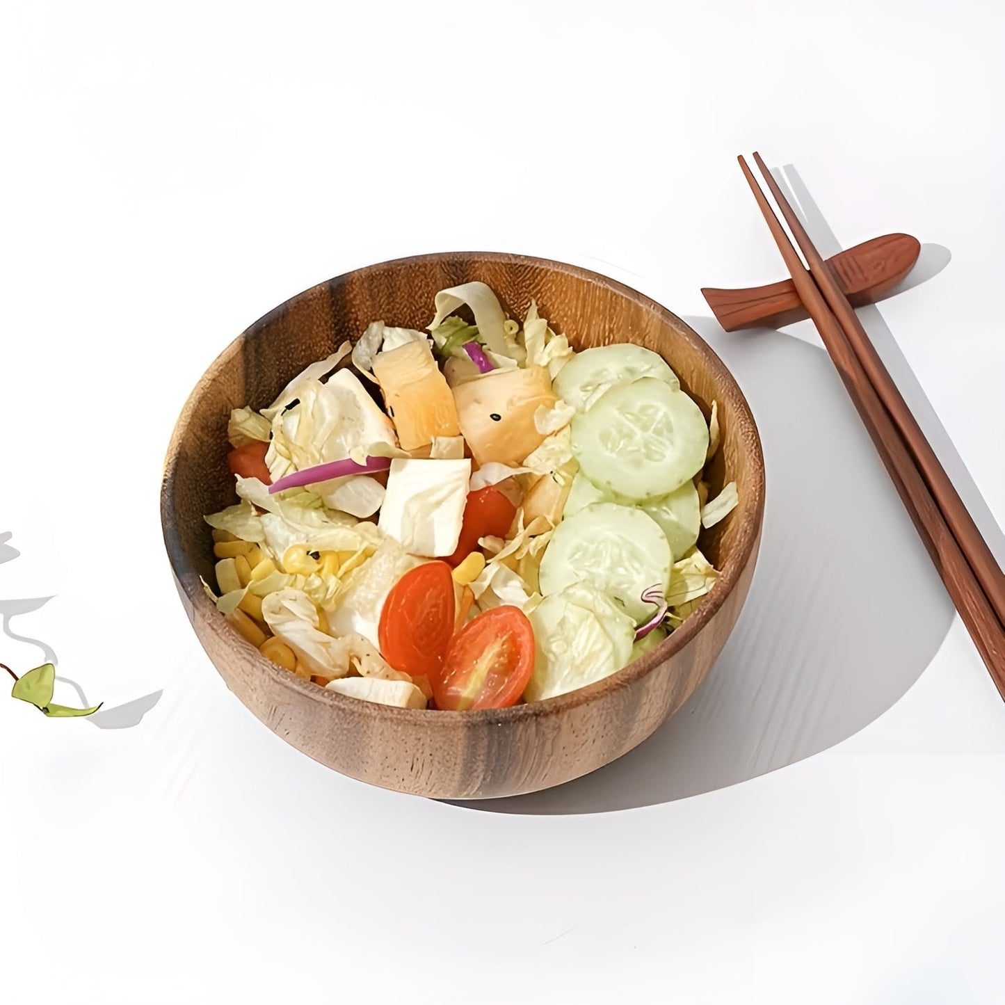 Servierschüssel-Set aus Holz (4-teilig) – ReusaBrehne und handgefertigt | Ideal für Salat, Suppe, Reis und Ramen