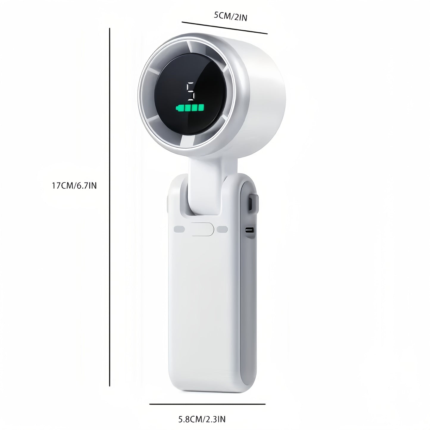 USB wiederaufladbarer Handventilator mit 5 Geschwindigkeiten | Brehn