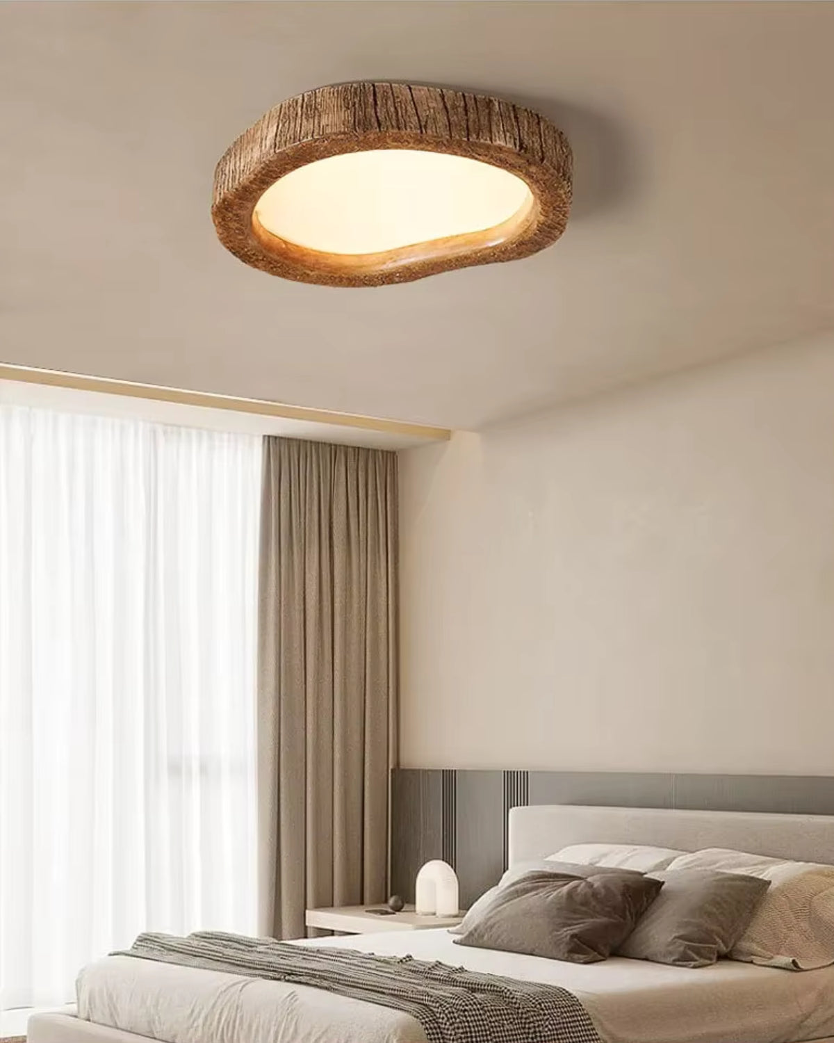 Brehn | Minimalistische Holzlampe im Japandi-Stil mit Leuchteffekt
