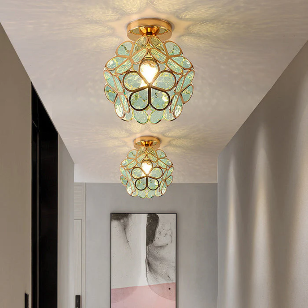 Brehn | Luxus Glas Blumen Deckenleuchte