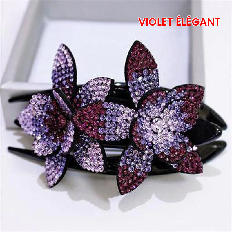 Doppelte Blüten-Strass-Haarnadel | Brehn