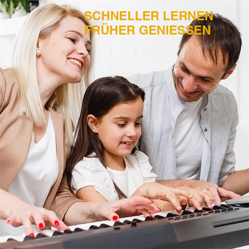 Brehn | Klavier-Notenetiketten aus Silikon | Abnehmbares Lehrmittel für 88 Tasten | Duales Notensystem (Violin- & Bassschlüssel) | Rückstandsfrei & Wiederverwendbar | Für Klavier & E-Piano