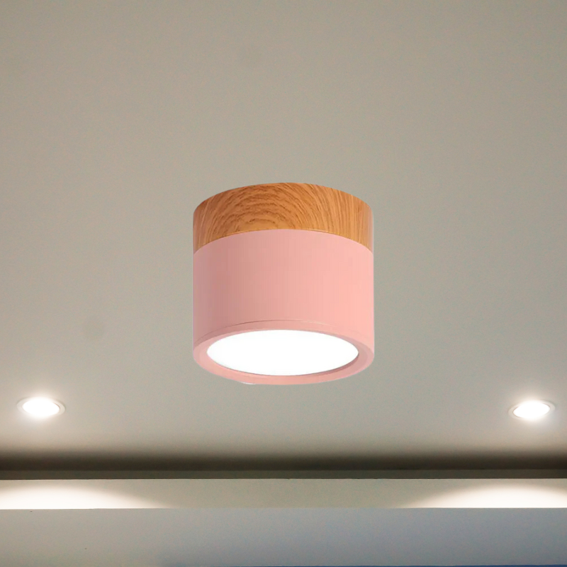 Zylindrische LED-Deckenleuchte für stilvolle Flure