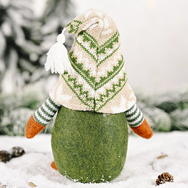 Brehn | Weihnachtsgrüne gesichtslose alte Mann-Elfenfigur