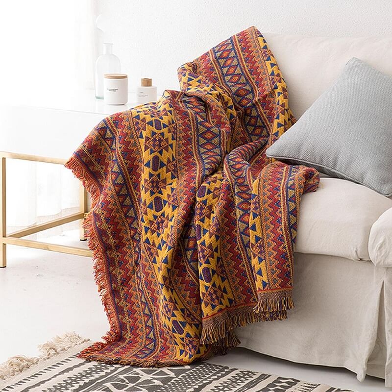 Bohemian Strickwurfdecken für Sofa Dekor
