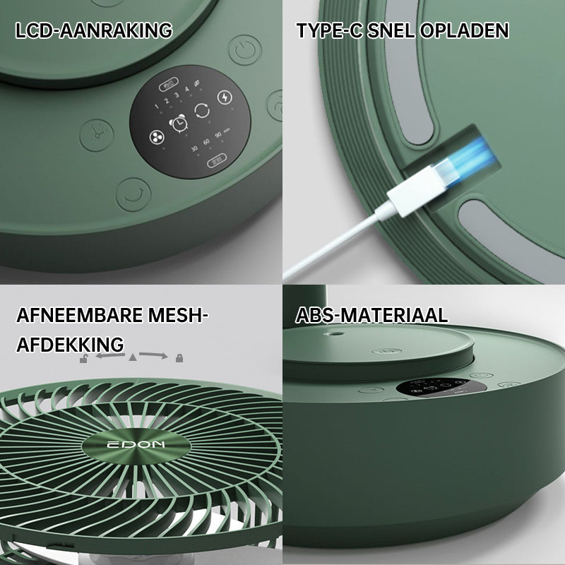 Portae Rechargeae Teleskope-Ventilator mit geräuscharmem Design und einstellbarer Höhe