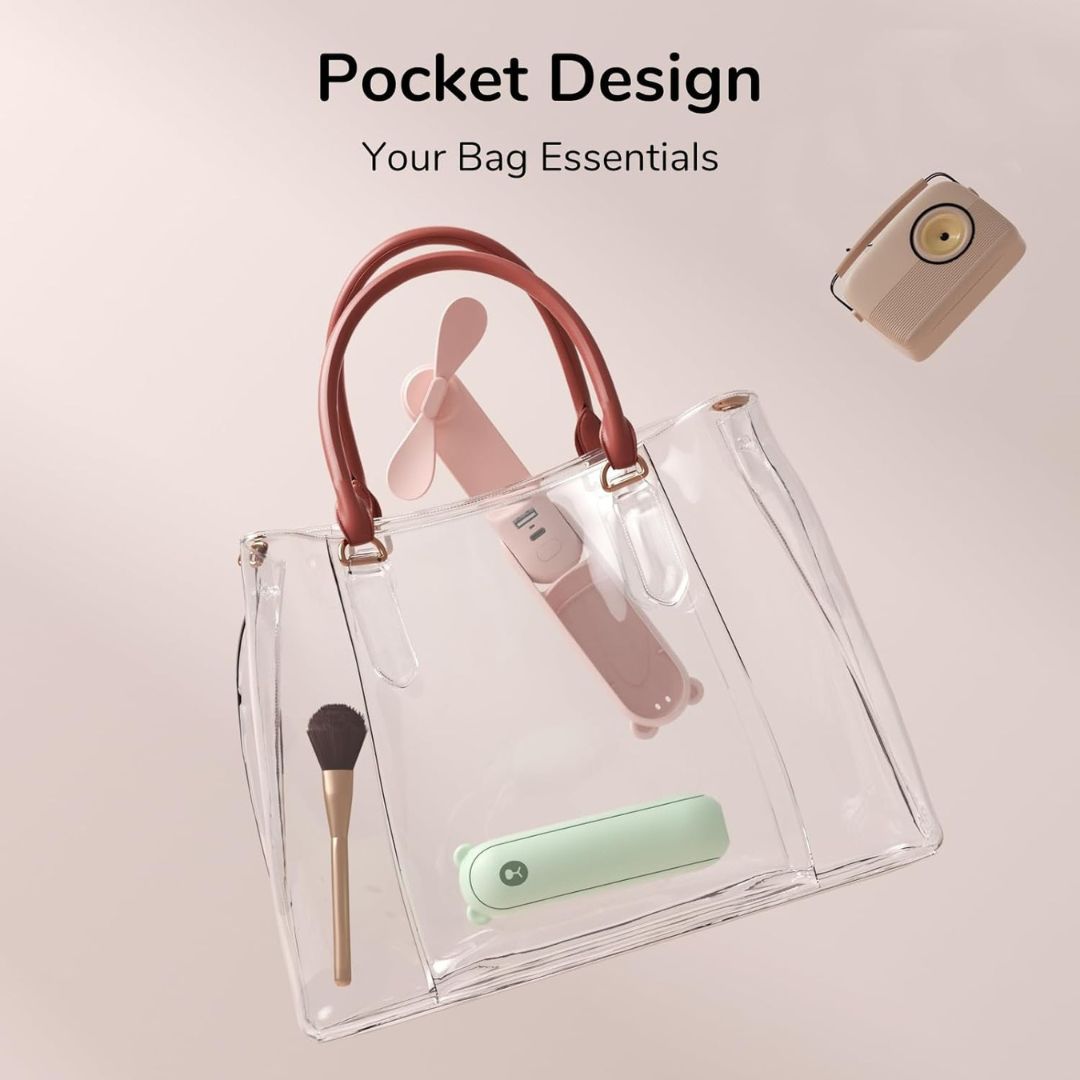 3 In 1 Handheld Mini Ventilator | USB Wiederaufladbar, Faltbares Design & Ideal für Reisen, Camping und Outdoor-Aktivitäten | Brehn