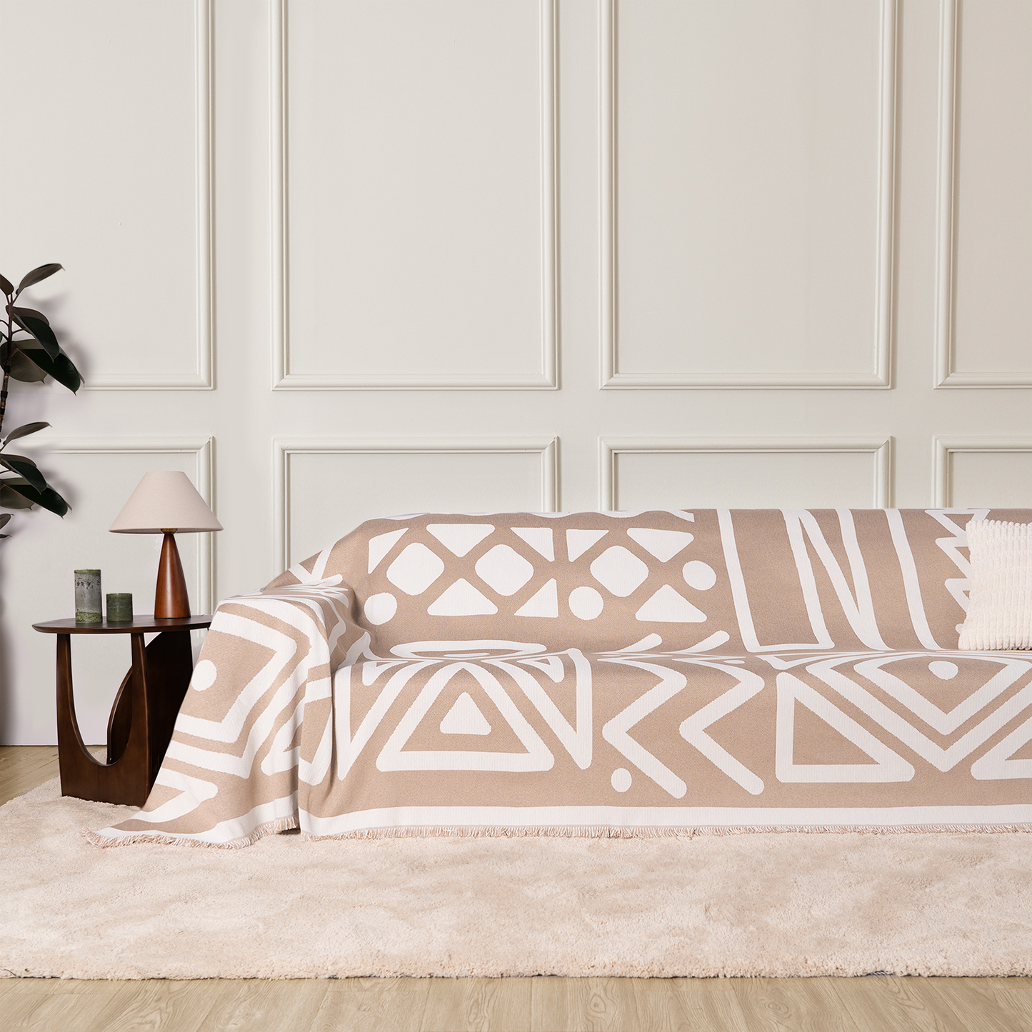 Geometrischer Boho-Stil Sofaüberzug - Modern, Stilvoll & Strapazierfähig Sofa Schutz | Brehn