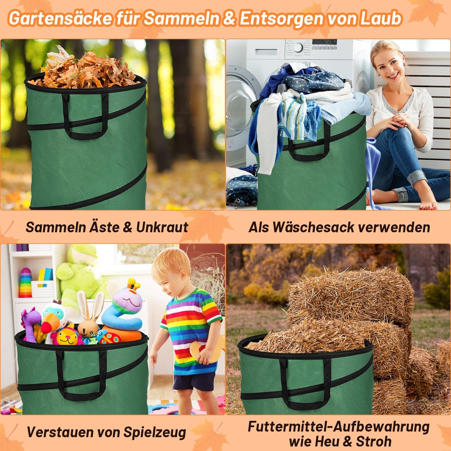 Gartensack Pop Up Gartenabfallsack 170L mit Griffen | Brehn