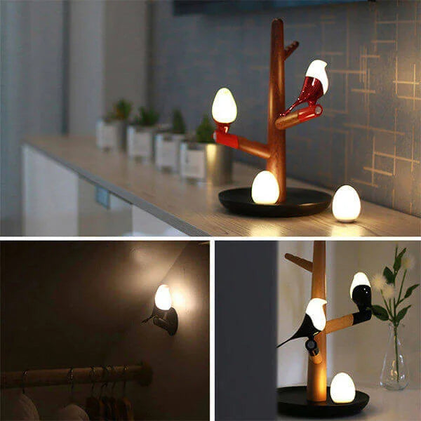 Brehn | BrightOak Eleganz - Smarte Holz Tischlampe mit Bewegungssensor