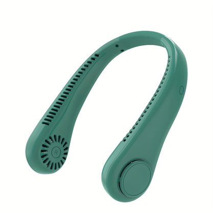 1pc Tragbarer Nackenventilator Elektrischer Drahtloser Ventilator Wiederaufladbarer USB Mini Ventilator Blattloser Persönlicher Ventilator Hängender Nacken Kühler Für Outdoor-Sportarten | Brehn
