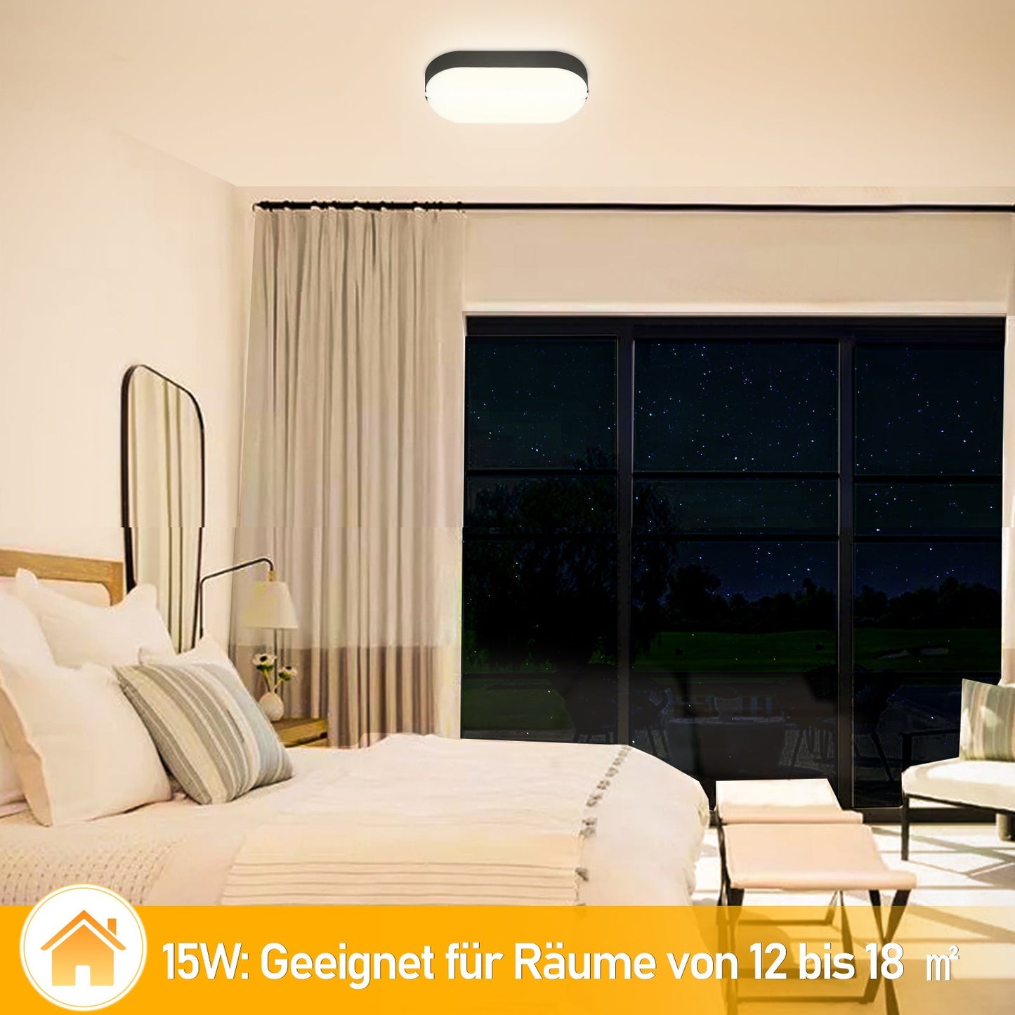 15W LED Feuchtraumleuchte IP54 2 Stück | Brehn