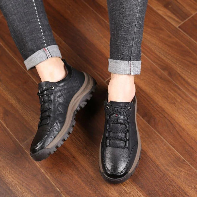 Lässige Herrenschuhe mit handgenähter Fußgewölbeunterstützung und rutschfester, atmungsaktiver Sohle